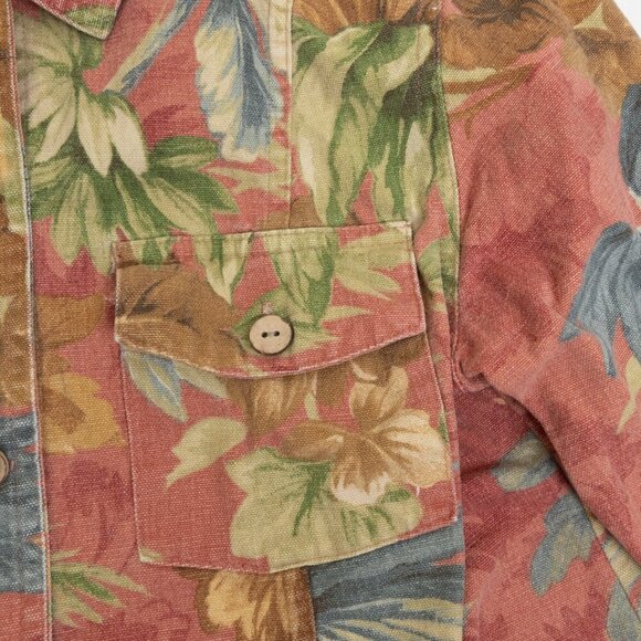 ✨ Coldwater Creek Floral Button Front Jacket Petite Small 100% Cotton Shacket - Picture 6 of 12